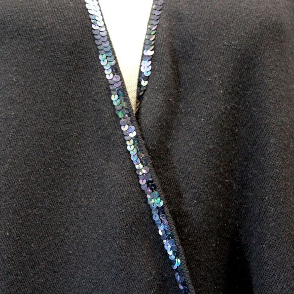 Manteau Cape by Nina Ricci | Rent the Runway NINA RICCI Black Sequin 100% Cashmere Sweater Cape Wrap Poncho One Size Scotland